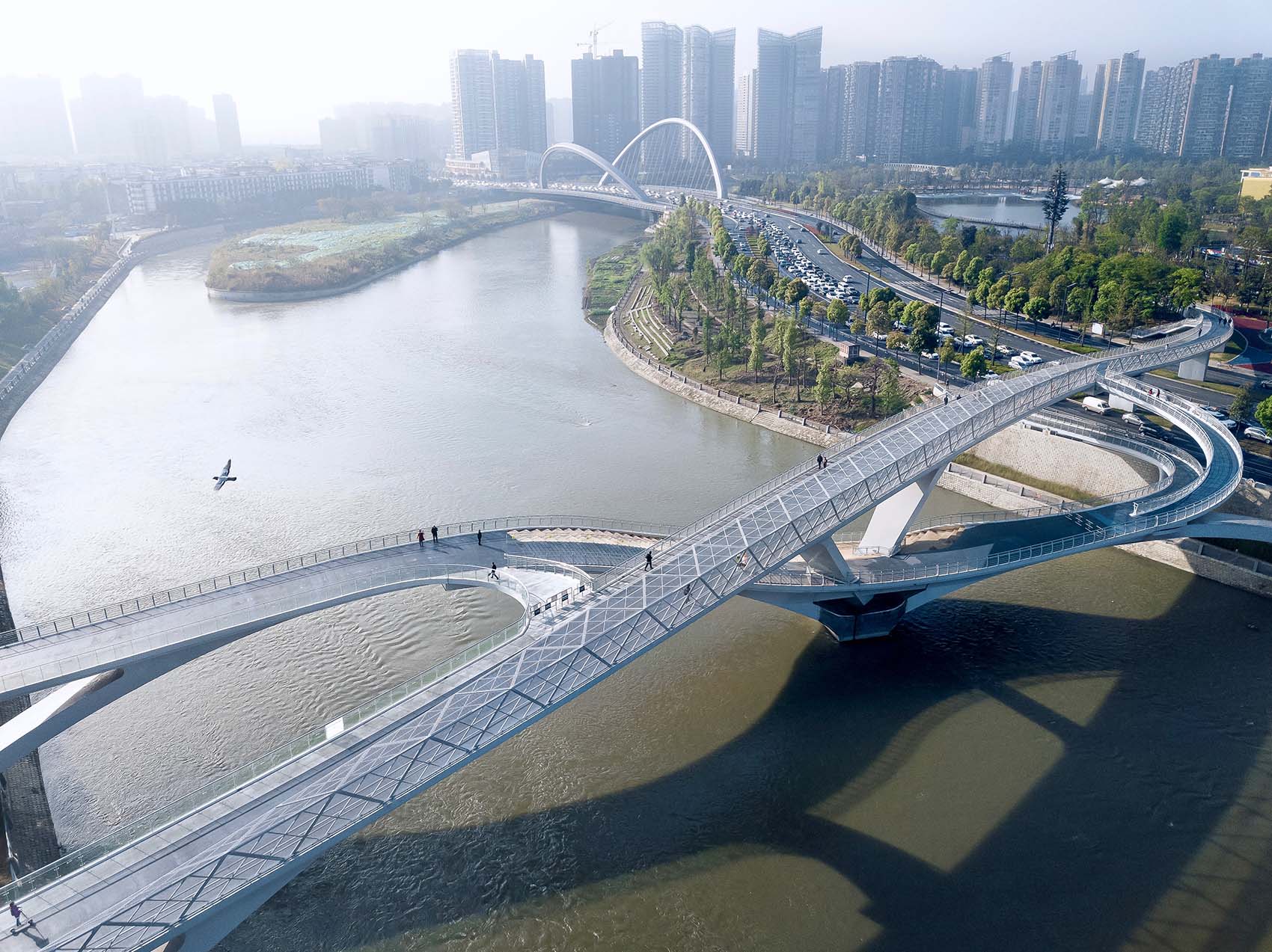 Daylight Arial Shot 五岔子大橋 - Wuchazi Bridge (INFINITE LOOP)